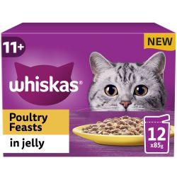 Whiskas 11+ Poultry Feasts Senior Wet Cat Food Pouches In Jelly 12Pk 85G For Sale