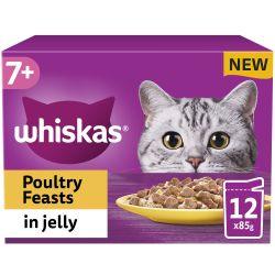 Whiskas 7+ Poultry Feasts Senior Wet Cat Food Pouches In Jelly 12Pk 85G Online now