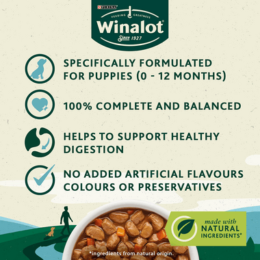 Winalot Perfect Portions Puppy Mixed Variety Chunks In Gravy (Chicken & Peas   Lamb & Carrot) 12X100G Cheap