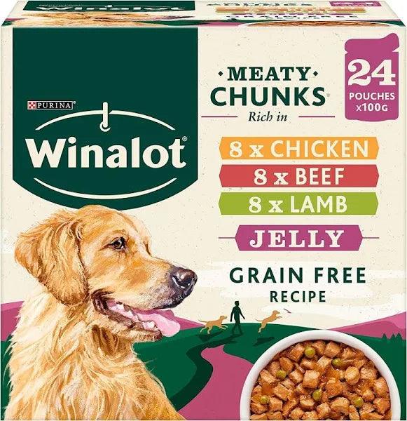 Winalot Perfect Portions Adult Chicken&Peas   Beef & Carrots   Lamb&Green Beans In Jelly 24X100G (Grain Free) Sale