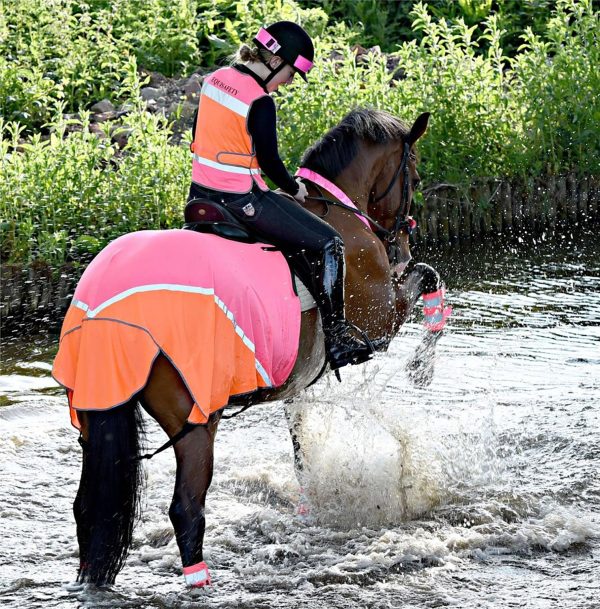 EQUISAFETY BREATHABLE MESH QUARTER SHEET PINK ORANGE For Discount