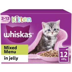 Whiskas Kitten Mixed Menu Wet Cat Food Pouches In Jelly 12Pk 85G Online now