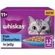 Whiskas 11+ Fish Favourites Senior Wet Cat Food Pouches In Jelly 12Pk 85G Cheap