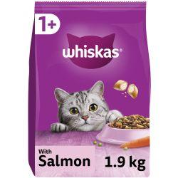 Whiskas 1+ Salmon Adult Dry Cat Food 1.9kg For Sale