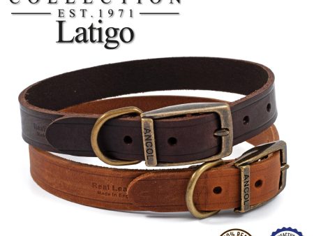 Ancol Latigo Leather Collar Chestnut 39-48cm Size 5 Online Hot Sale