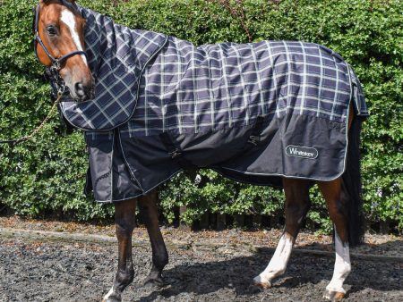 Whitaker Tunstall Turnout Rug Detachable Neck 170Gm 6  6  Grey Check Online Sale