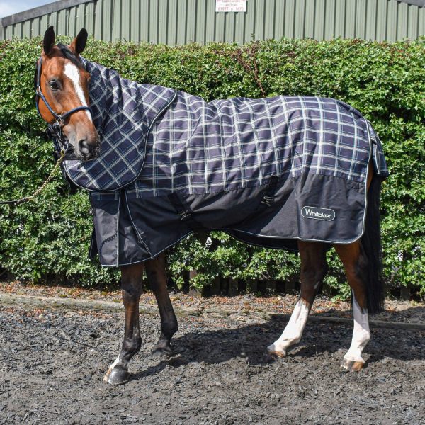 Whitaker Tunstall Turnout Rug Detachable Neck 170Gm 6  6  Grey Check Online Sale